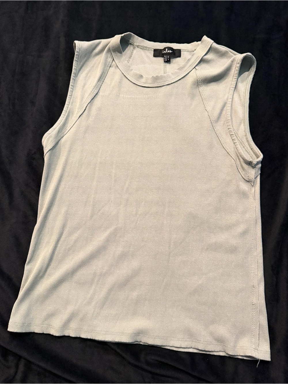 Lulu's Light Sage Ribbed Tank Top